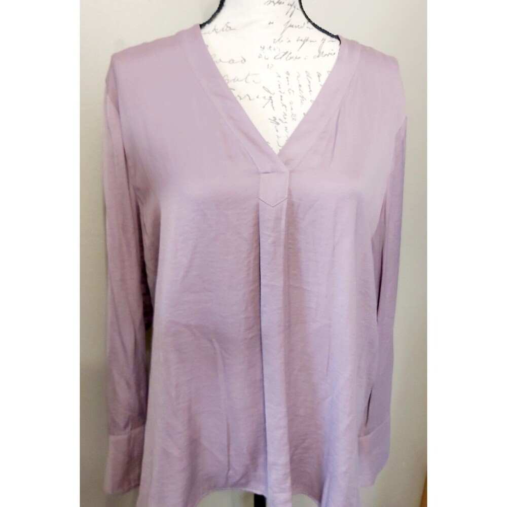Chicos Long Sleeve V Neck Top Tunic size 3 - 16-18 Lavender Purple Pretty Easter
